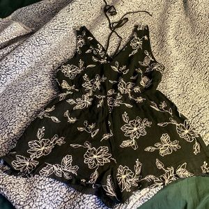 Lush embroidered floral romper